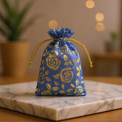 glitter mini pouch knot type for gift packing